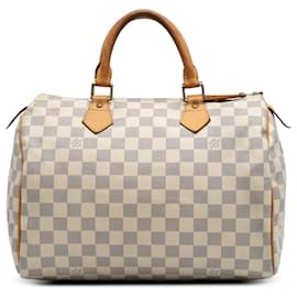 Louis Vuitton-Louis Vuitton White Damier Azur Speedy 30-White