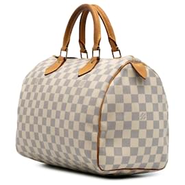 Louis Vuitton-Louis Vuitton White Damier Azur Speedy 30-White