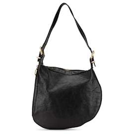 Fendi-Fendi Black Leather Oyster Shoulder Bag-Black
