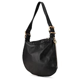 Fendi-Fendi Black Leather Oyster Shoulder Bag-Black