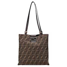 Fendi-Fendi Brown Zucca Canvas Tote-Brown