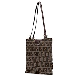 Fendi-Fendi Brown Zucca Canvas Tote-Brown