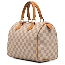 Louis Vuitton-Louis Vuitton White Damier Azur Speedy 25-White,Blue
