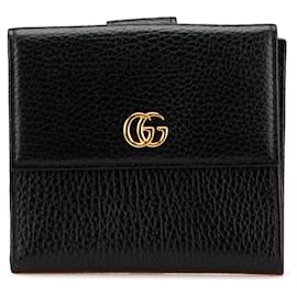 Gucci-Gucci Black GG Marmont Leather Small Wallet-Black