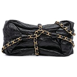 Chanel-Chanel Black Quilted Calfskin Midnight Swim Baluchon Bag-Black