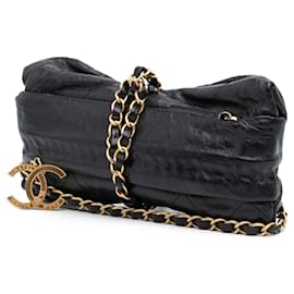 Chanel-Chanel Black Quilted Calfskin Midnight Swim Baluchon Bag-Black
