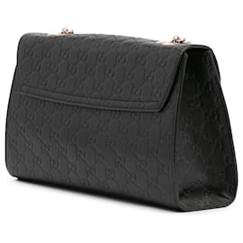 Gucci-Gucci Black Medium Guccissima Emily Shoulder Bag-Black