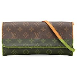 Louis Vuitton-Louis Vuitton Brown Monogram Pochette Twin GM-Brown