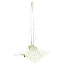 Hermès-Hermès White Petit H Silk Net Bag-White,Eggshell
