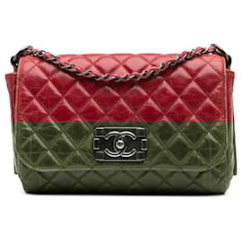 Chanel-Chanel Red Quilted Glazed Calfskin Soft Boy Flap-Red