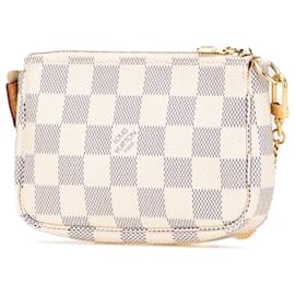 Louis Vuitton-Louis Vuitton White Damier Azur Mini Pochette Accessoires-White