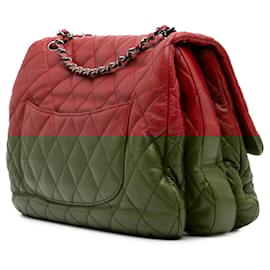 Chanel-Chanel Red Maxi Lambskin 3 Accordion Flap-Red