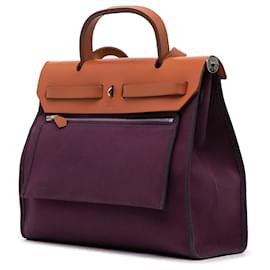Hermès-Hermès Purple Toile Herbag Zip 31-Autre,Violet