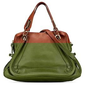 Chloé-Chloé Brown Medium Leather Paraty Satchel-Brown
