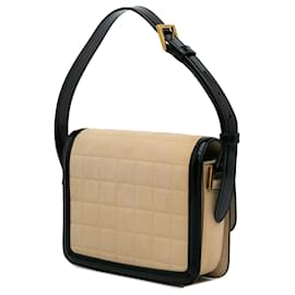 Saint Laurent-Saint Laurent Brown Small Quilted Suede Solferino Satchel In Box-Brown,Beige