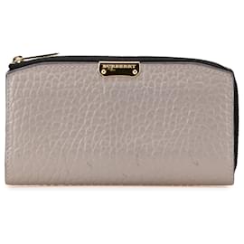 Burberry-Burberry Gray Heritage Grained Calfskin Alvington Continental Wallet-Brown