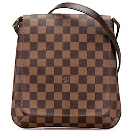 Louis Vuitton-Louis Vuitton Brown Damier Ebene Musette Salsa Long Strap-Brown