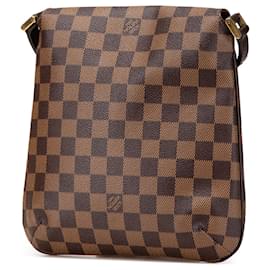 Louis Vuitton-Louis Vuitton Brown Damier Ebene Musette Salsa Long Strap-Brown