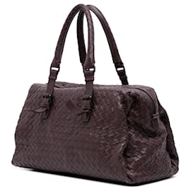 Bottega Veneta-Bottega Veneta Brown Nappa Intrecciato Boston Bag-Brown,Dark brown