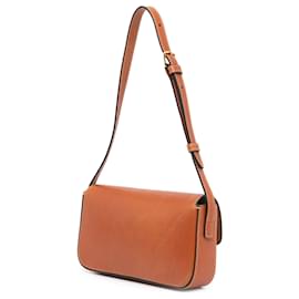 Céline-Celine Brown Leather Triomphe Claude Shoulder Bag-Brown