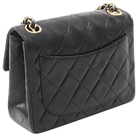 Chanel-Chanel Black Mini Square Classic Lambskin Single Flap-Black
