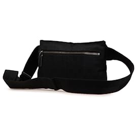 Gucci-Gucci Black GG Canvas Double Pocket Belt Bag-Black