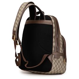 Gucci-Gucci Brown Medium GG Supreme Ophidia Backpack-Brown,Beige