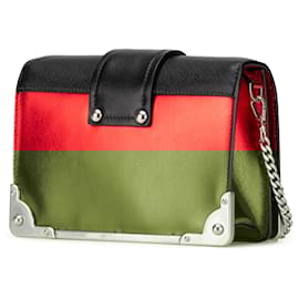 Prada-Prada Red Saffiano Trimmed City Calf Cahier Crossbody-Red