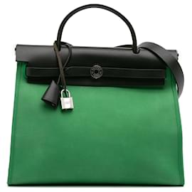 Hermès-Hermès Vert Toile Herbag Zip 31-Vert