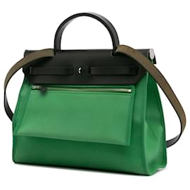 Hermès-Hermès Vert Toile Herbag Zip 31-Vert