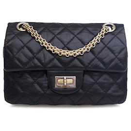 Chanel-Chanel Black Reissue 2.55 Aged Calfskin Single Flap 224-Black