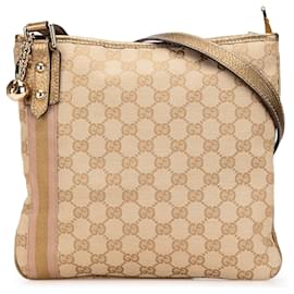 Gucci-Gucci Brown GG Canvas Jolicoeur Crossbody-Brown,Beige