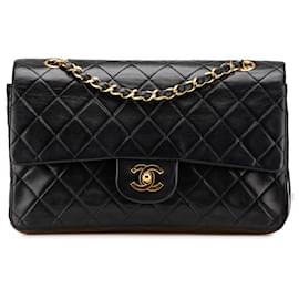 Chanel-Chanel Black Medium Classic Lambskin Double Flap-Black