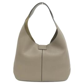 Salvatore Ferragamo-Salvatore Ferragamo Khaki Leather Shoulder Bag-Khaki