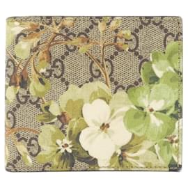 Gucci-Gucci GG BLOOMS Bi-Fold Wallet-Beige,Green