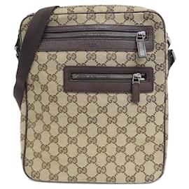 Gucci-Gucci 92551 Shoulder Bag-Beige,Dark brown