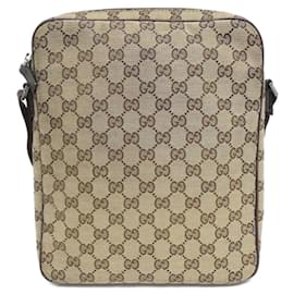Gucci-Gucci 92551 Shoulder Bag-Beige,Dark brown