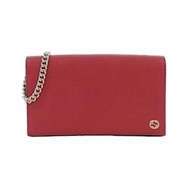 Gucci-Gucci 466506 CAO0G Chain Wallet-Red