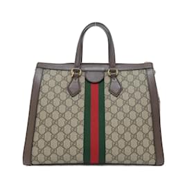 Gucci-Gucci Ophidia Handbag-Brown,Beige