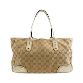 Gucci-Gucci GG Canvas Handbag-Beige,Golden