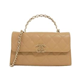 Chanel-Chanel AP3238 Brown Grained Calfskin Handbag-Brown