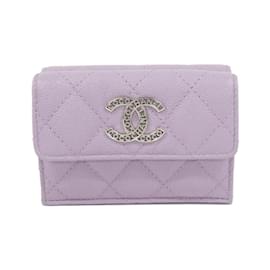 Chanel-Chanel AP3827 Purple Grained Calfskin Wallet-Purple