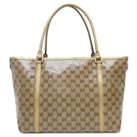 Gucci-Gucci 197953 Handbag-Beige,Golden