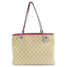 Gucci-Gucci 120837 Handbag-Beige,Dark red