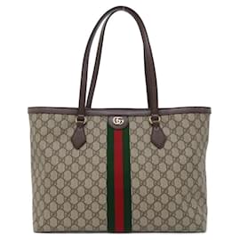 Gucci-Gucci Ophidia Handbag-Brown,Beige