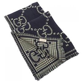 Gucci-Gucci Green and Navy Shawl-Green,Navy blue