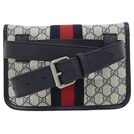 Gucci-Gucci OPHIDIA 674081 96IWN Waist Bag-Blue,Beige