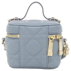 Christian Dior-Christian Dior Micro Lady Vanity Case Handbag-Light blue