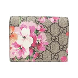 Gucci-Gucci GG BLOOMS Business Card Holder-Beige