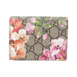 Gucci-Gucci GG BLOOMS Business Card Holder-Beige